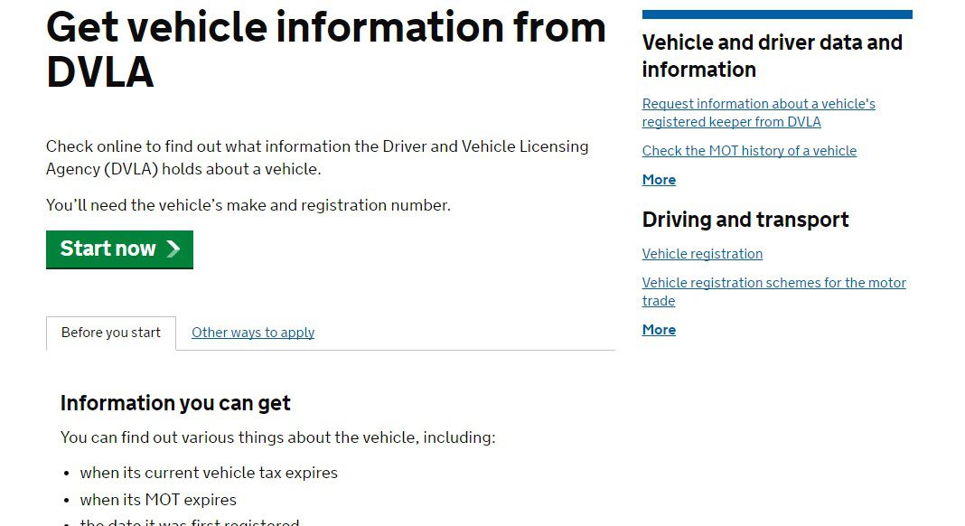DVLA vehicle check